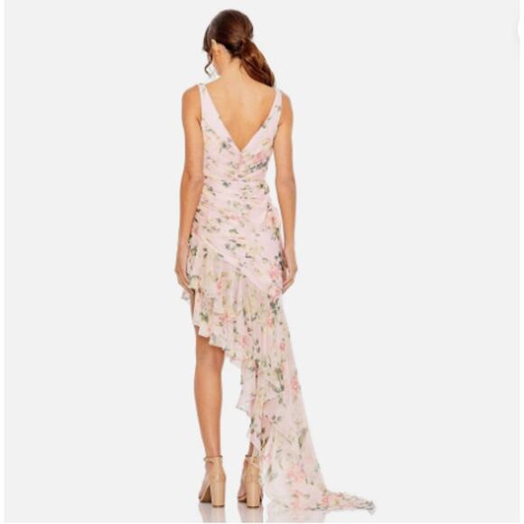 MAC DUGGAL NWT Rose Floral Asymmetrical Ruffled Gown, Size 10 - Picture 7 of 16
